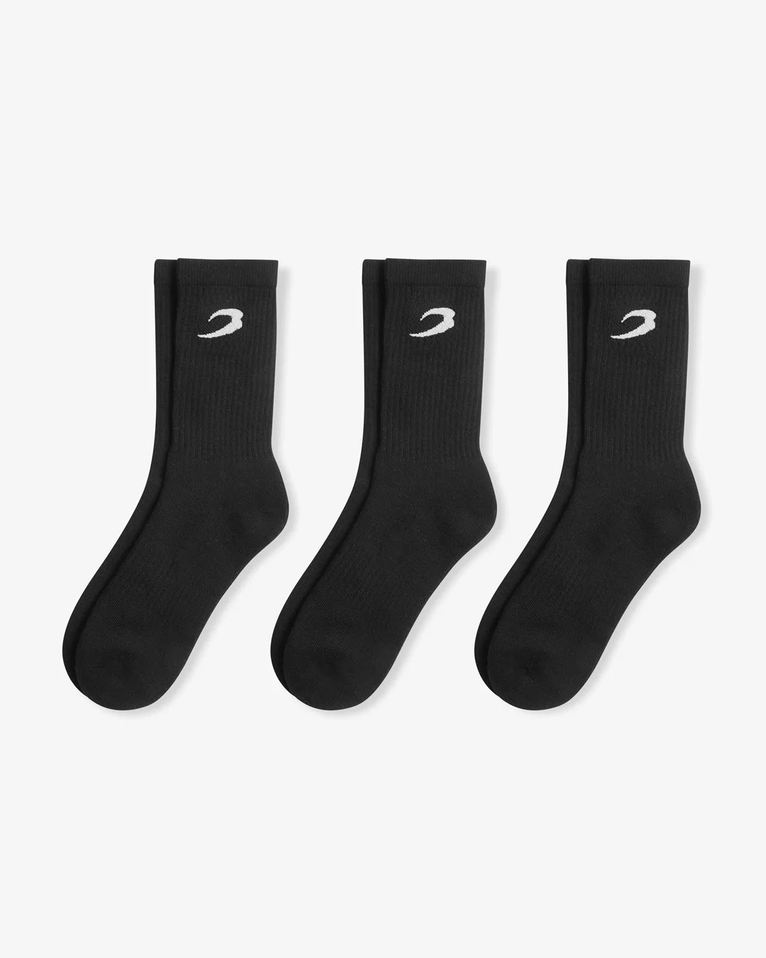 BOXRAW Crew Socks (3 Pairs) - Black - Image 5