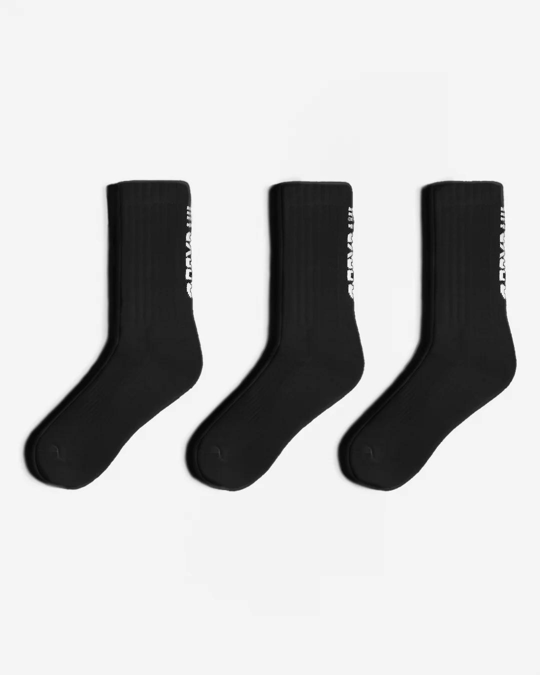 Lineal Crew Socks (3 Pairs) - Black - Image 4