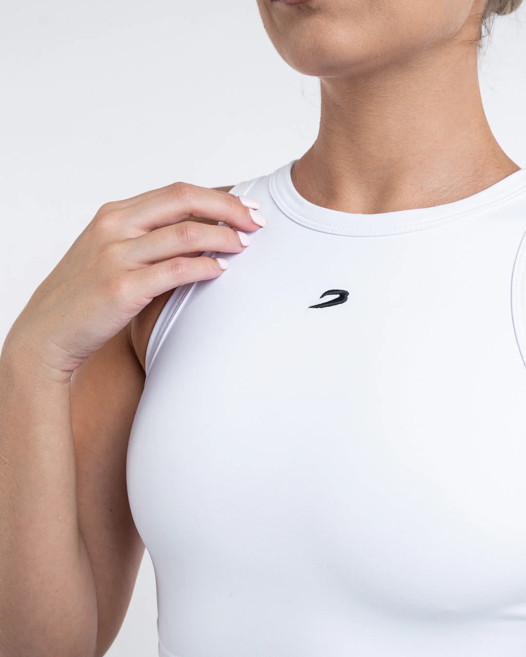 Essentials Racer Crop Top - White - Image 5