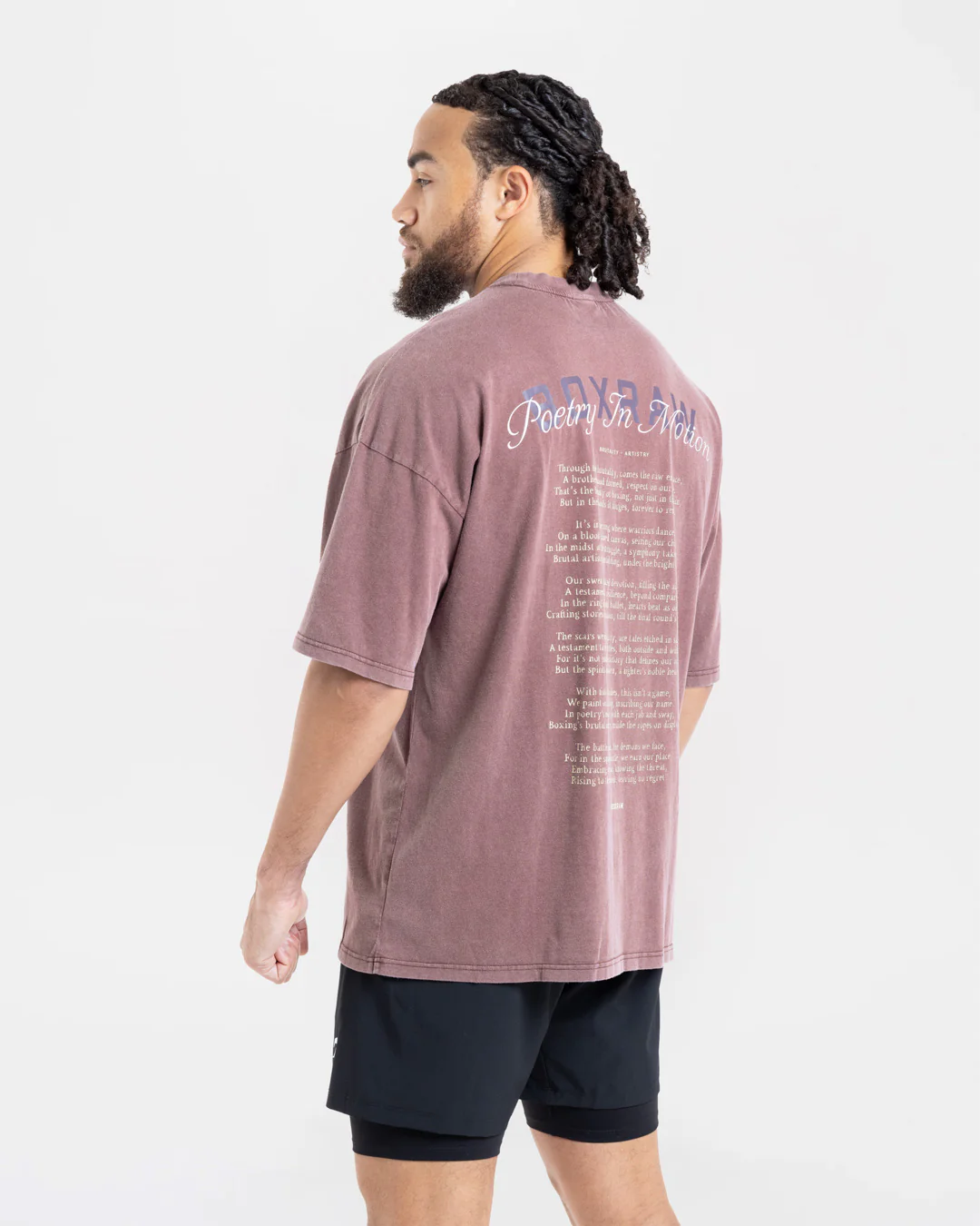 Poetry In Motion Oversized T-Shirt - Washed Burgundy - Image 5