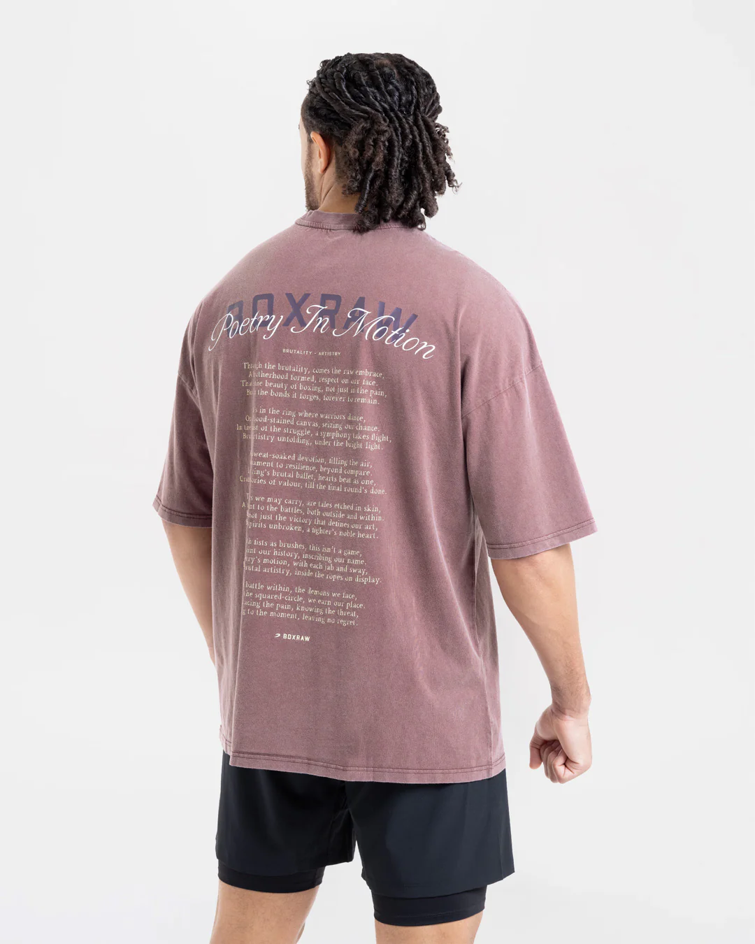 Poetry In Motion Oversized T-Shirt - Washed Burgundy - Image 6