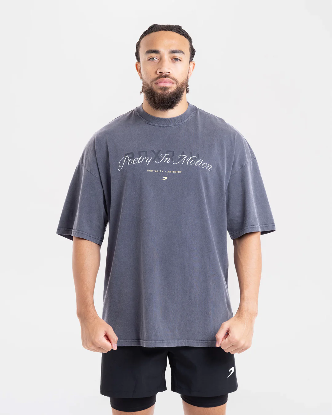 Poetry In Motion Oversized T-Shirt - Washed Navy - Image 4