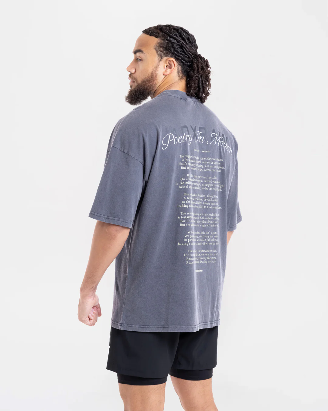 Poetry In Motion Oversized T-Shirt - Washed Navy - Image 5