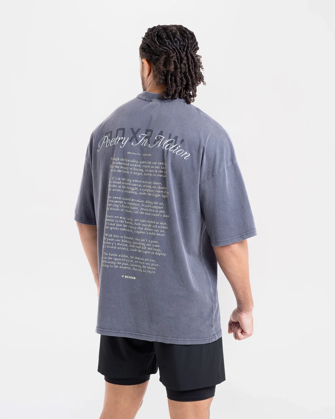 Poetry In Motion Oversized T-Shirt - Washed Navy - Image 6