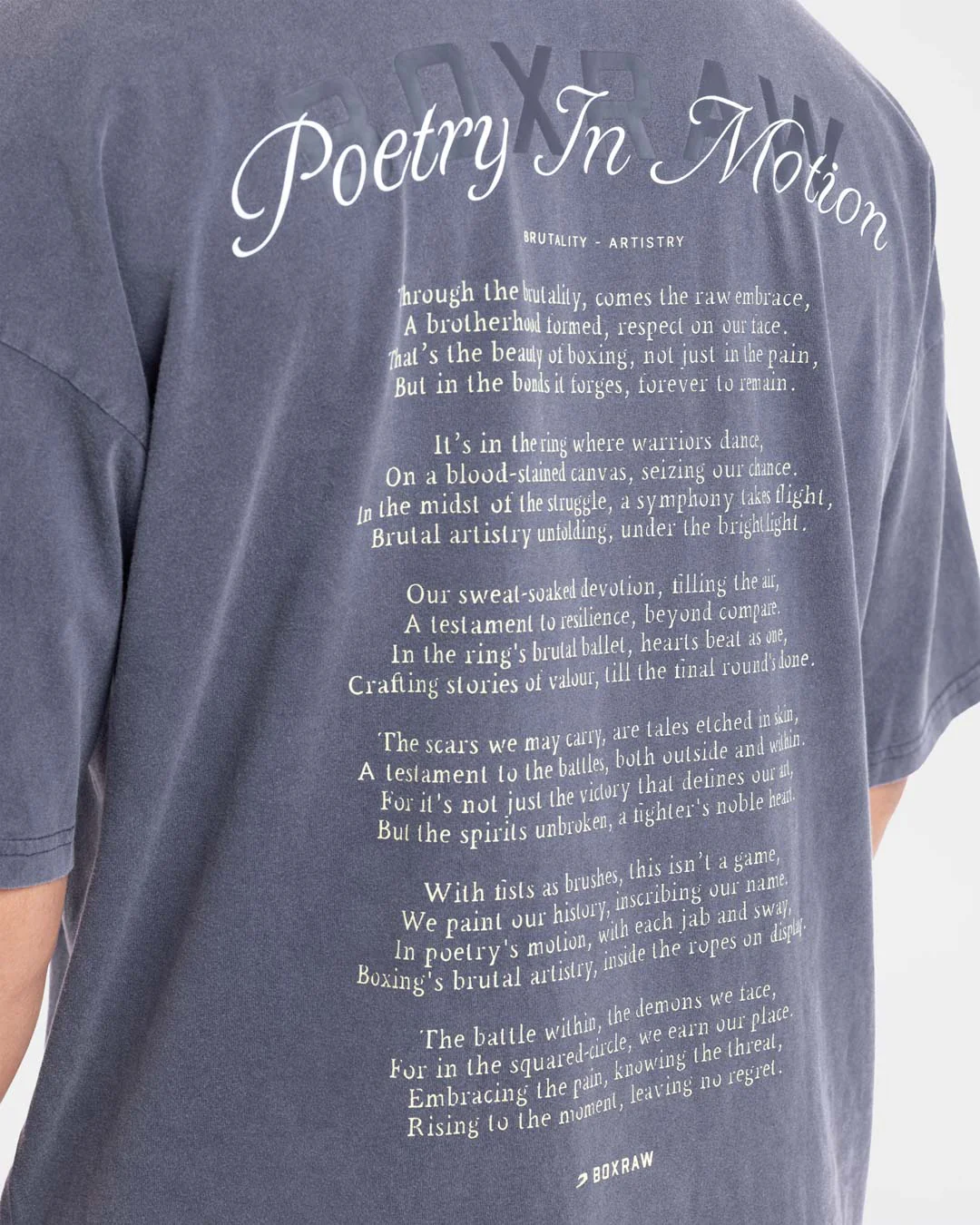 Poetry In Motion Oversized T-Shirt - Washed Navy - Image 8