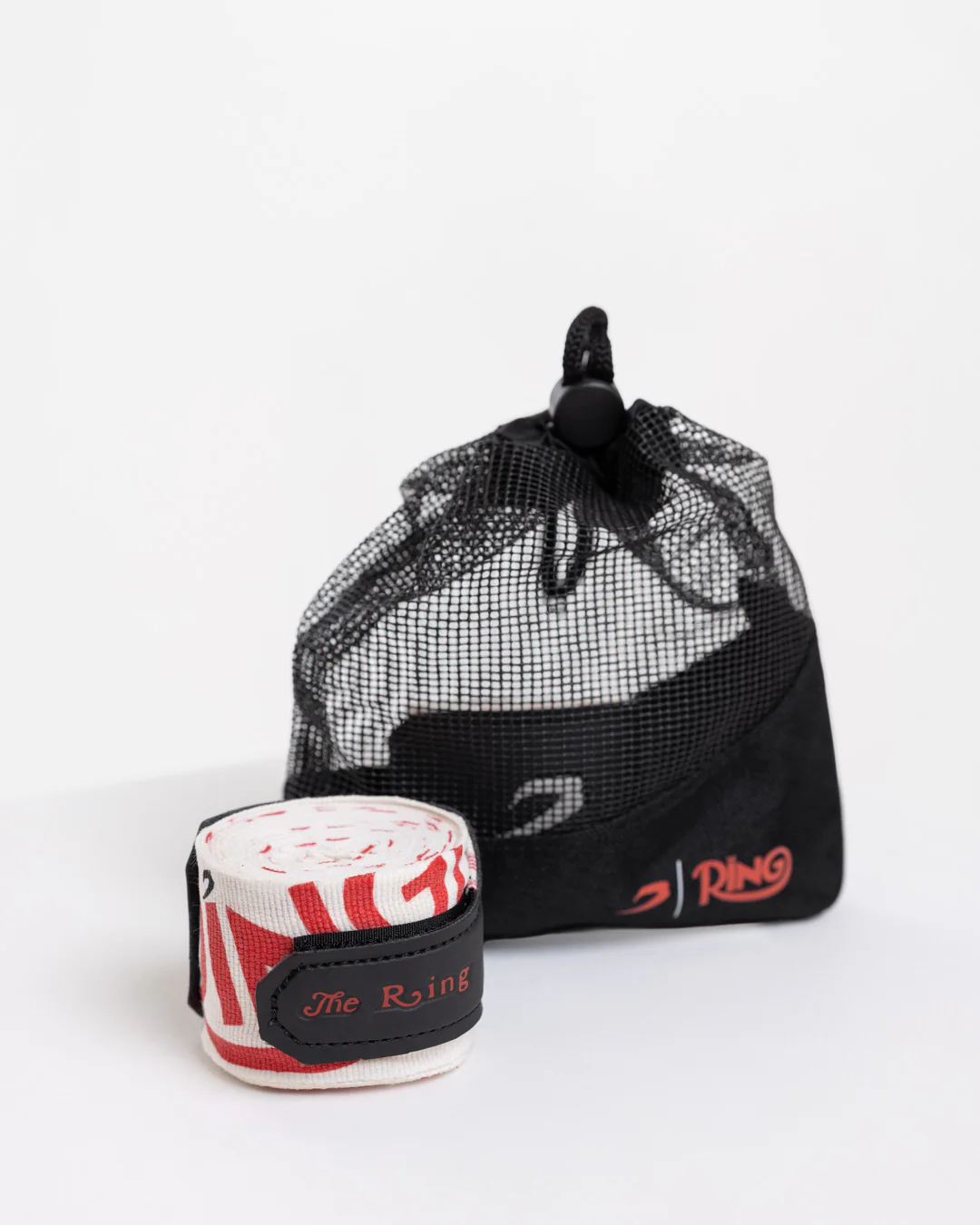 Ring x BOXRAW 180" Hand Wraps - Beige/Red - Image 5