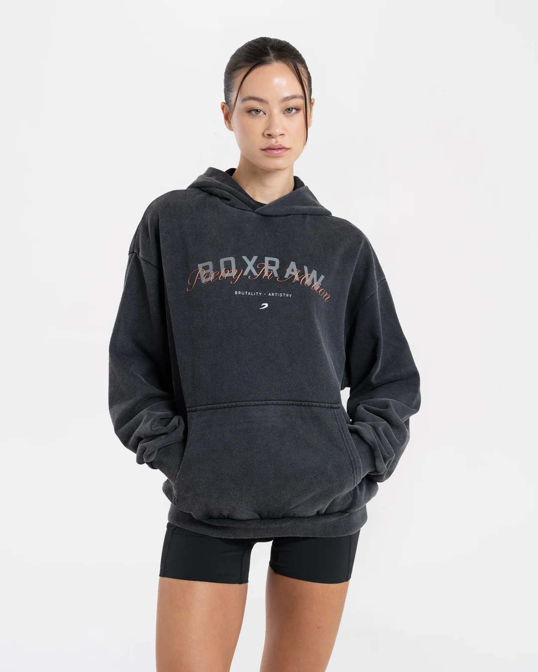 Poetry In Motion Oversized Hoodie - Washed Black - Image 3