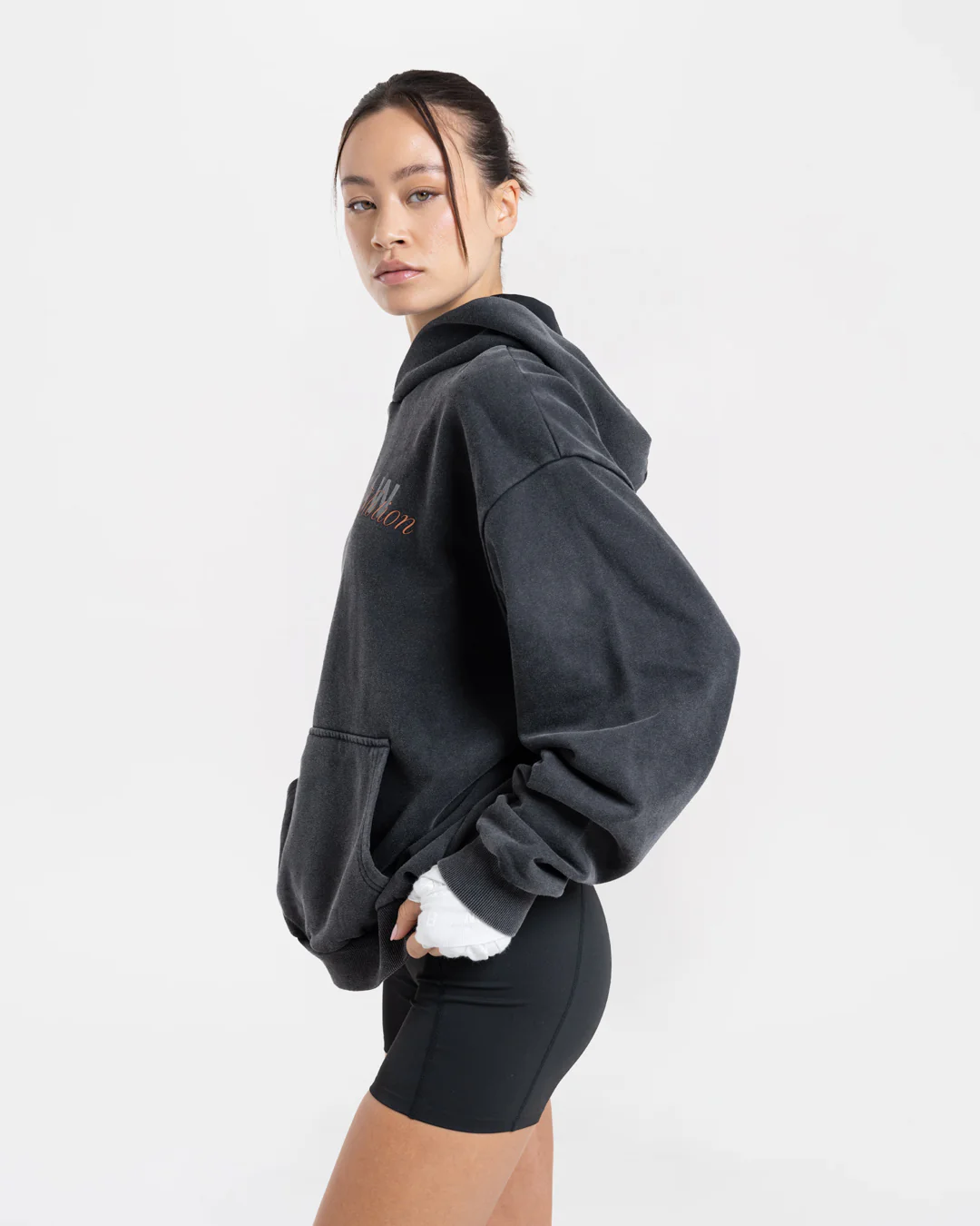 Poetry In Motion Oversized Hoodie - Washed Black - Image 4