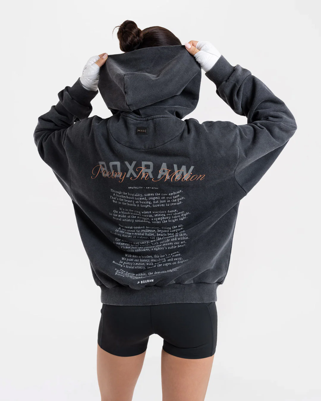 Poetry In Motion Oversized Hoodie - Washed Black - Image 5