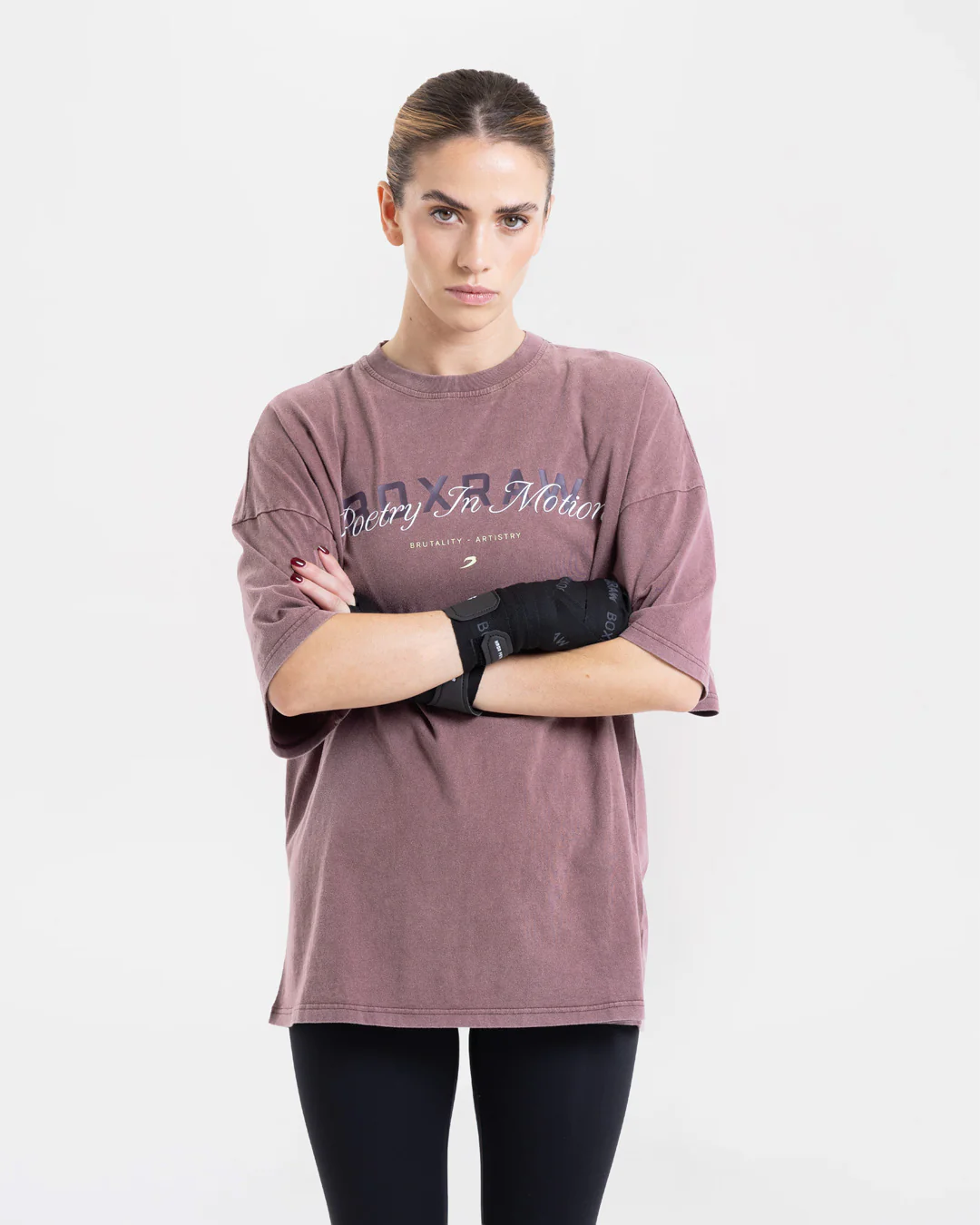 Poetry In Motion Oversized T-Shirt - Washed Burgundy - Image 3