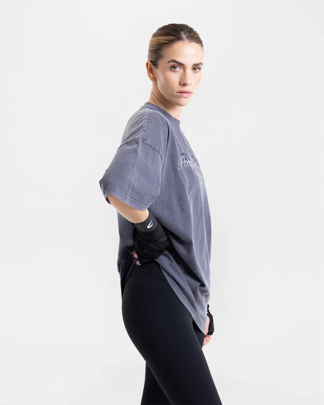 Poetry In Motion Oversized T-Shirt - Washed Navy - Image 4