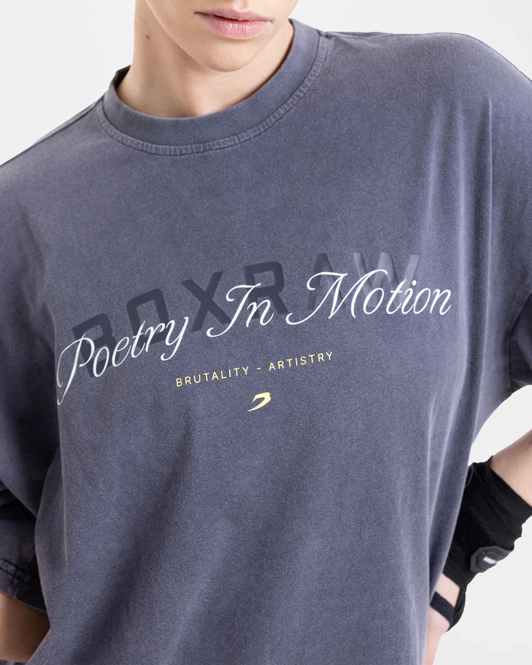 Poetry In Motion Oversized T-Shirt - Washed Navy - Image 5