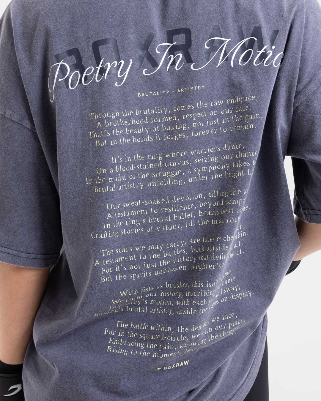 Poetry In Motion Oversized T-Shirt - Washed Navy - Image 6